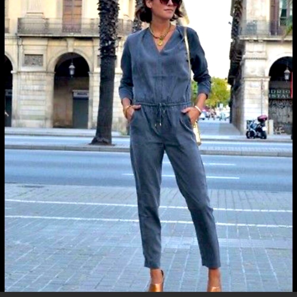 H&M Grey Long Sleeve Jumpsuit